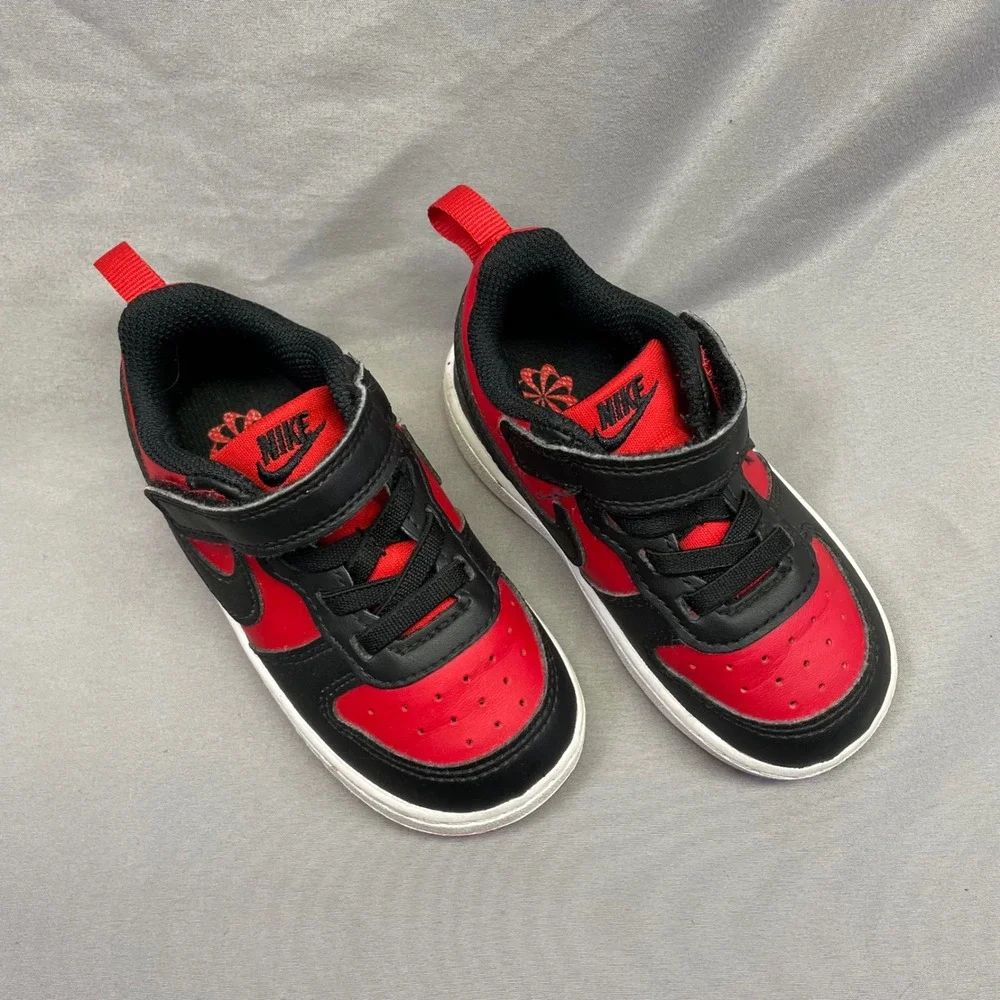 Nike Court Borough Low 2 Toddler Shoes‎ Red Black DV5458-600 Size 7C